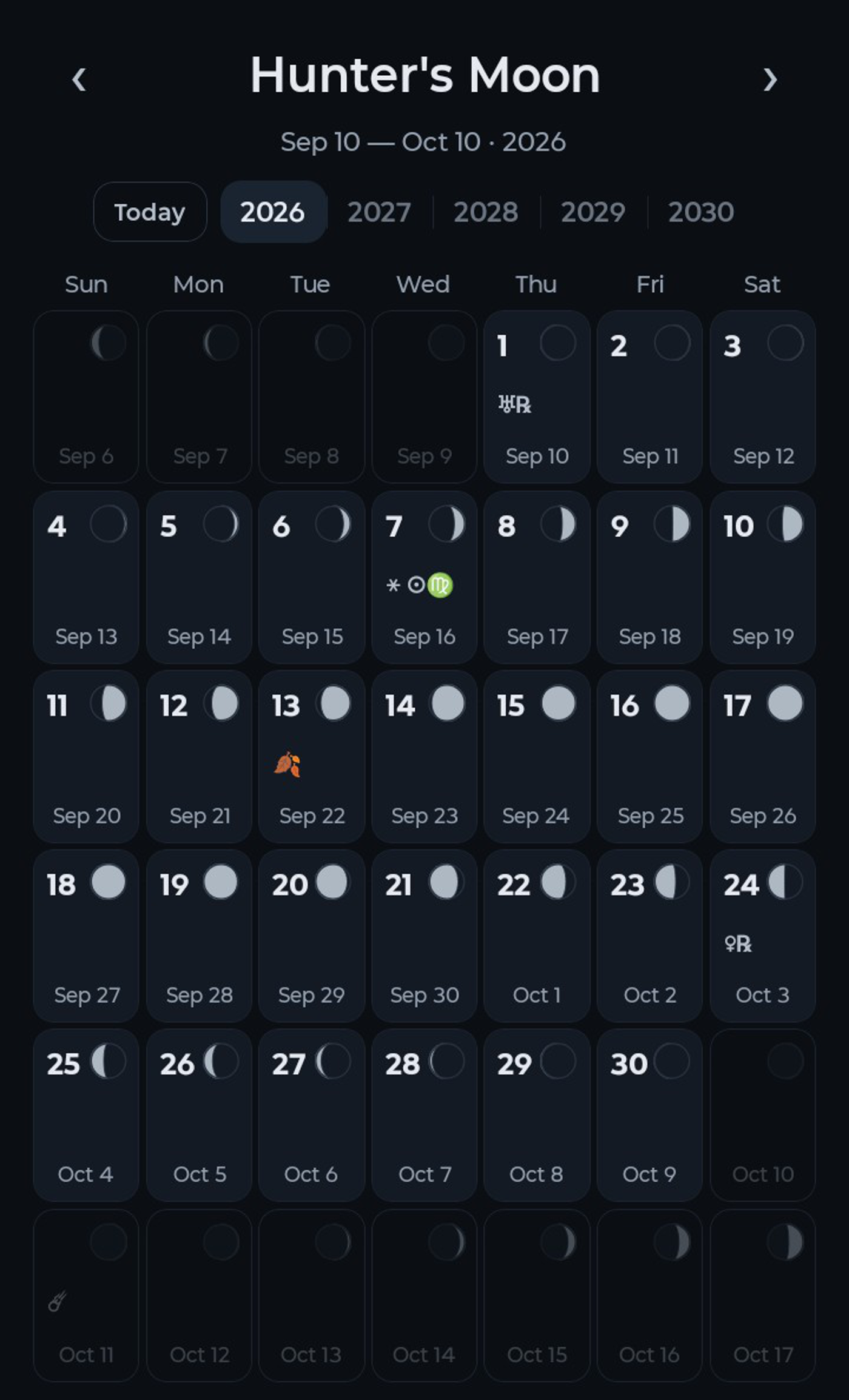 LuNAC calendar showing lunar phases and astronomical events for the third month.