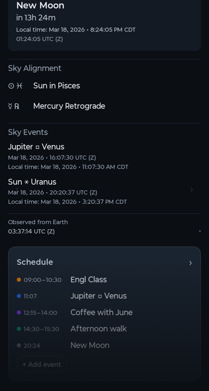 LuNAC daily moon view showing additional lunar observational detail.